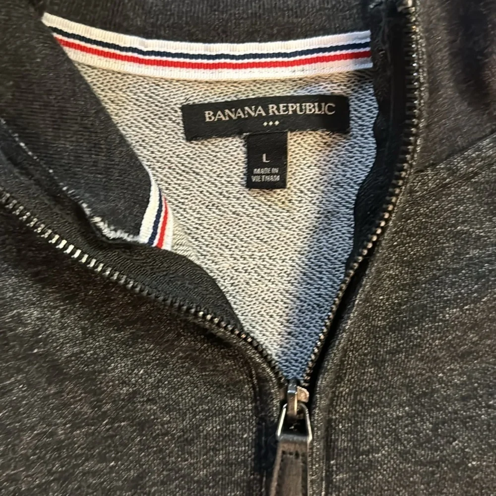 🍍BANANA REPUBLIC RIBBED HALF-ZIP SWEATSHIRT🍍SZ Large 🍍Pit to pit 21”🍍